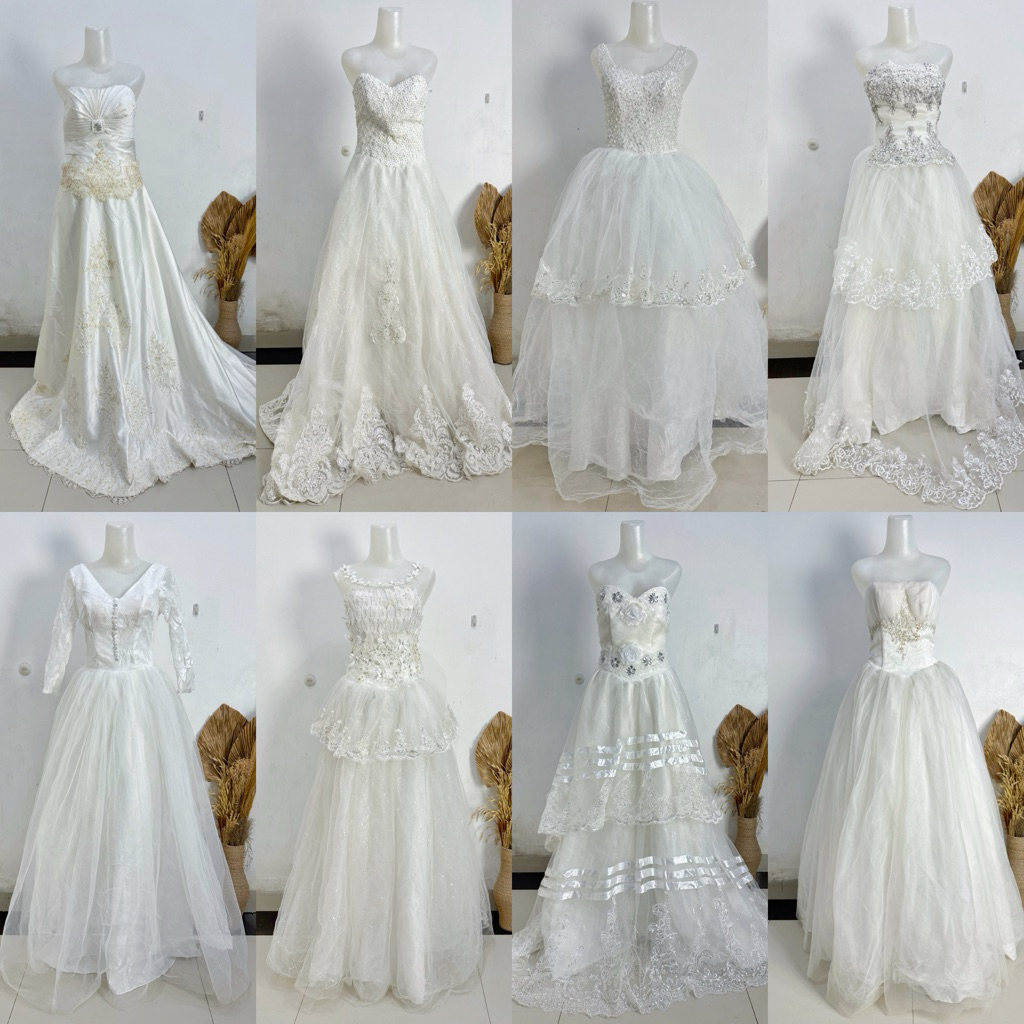 Gaun Pengantin Putih Mewah / Gaun Pesta