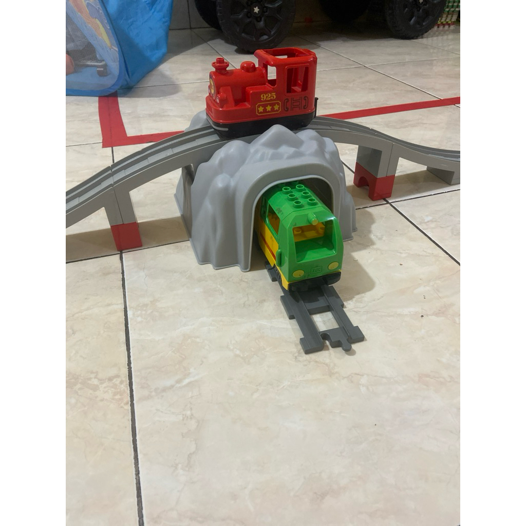 terowongan kereta goa lego duplo, train tunnel cave lego duplo