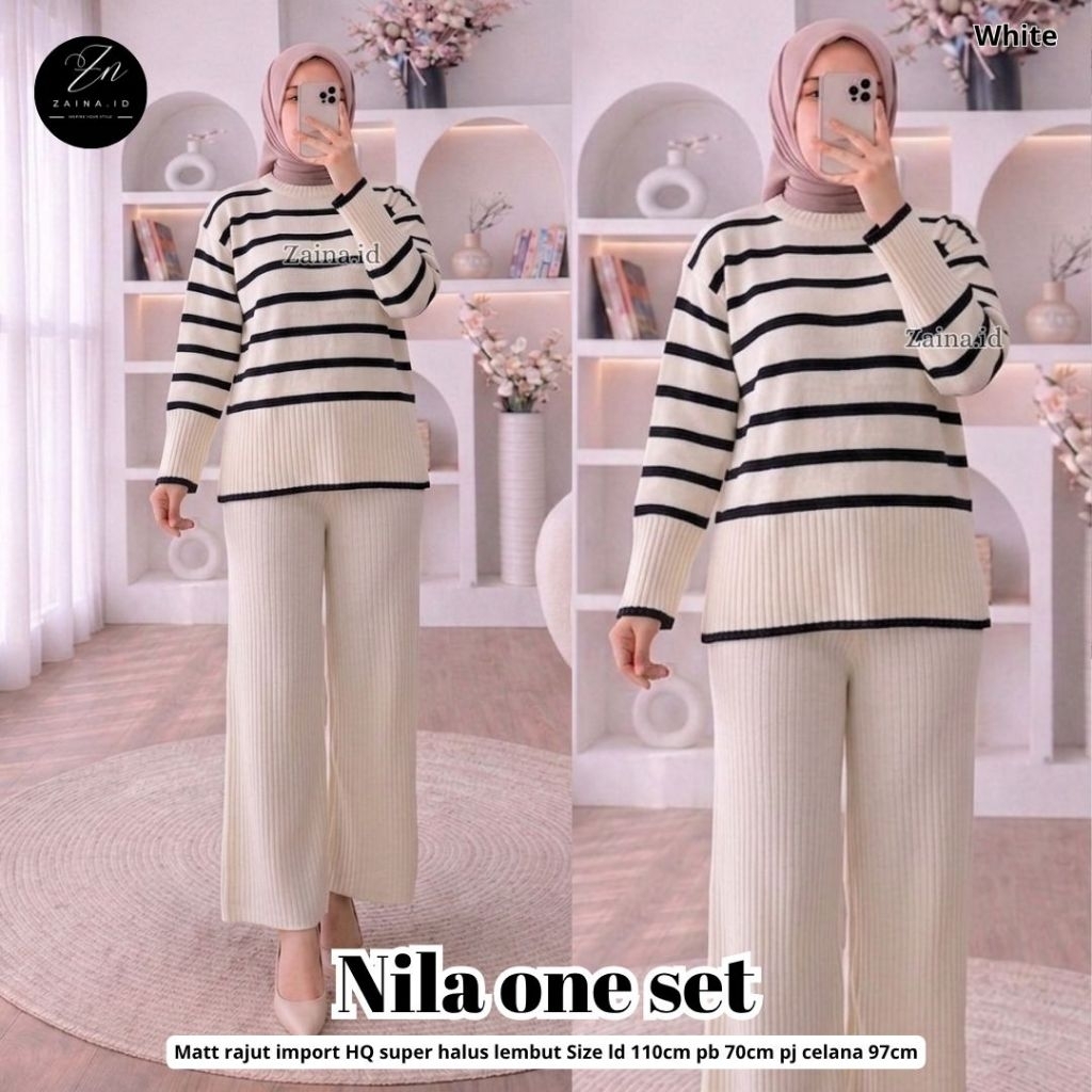 Nila set celana  Setelan Wanita Ruwita set knit import | oval set #8 by n&b | set knit import