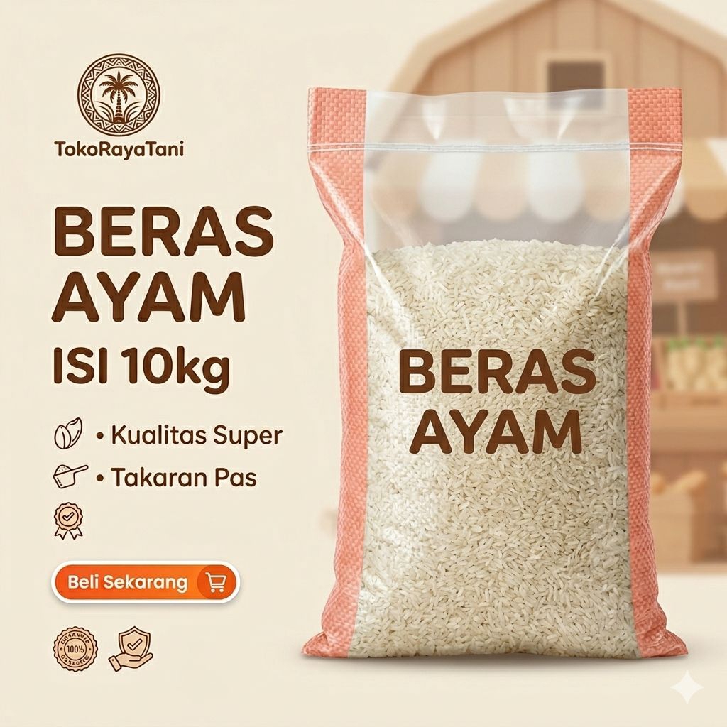 Jual Pakan Ayam Beras Ayam Untuk ayam ternak 1 sak isi 10kg