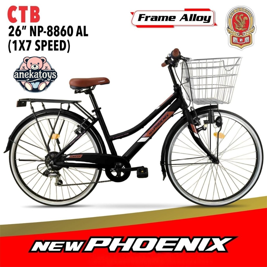 Sepeda Mini Dewasa New Phoenix NP8860 AL 26 Inch 7 Speed Vbrake City Bike/ Sepeda Kota