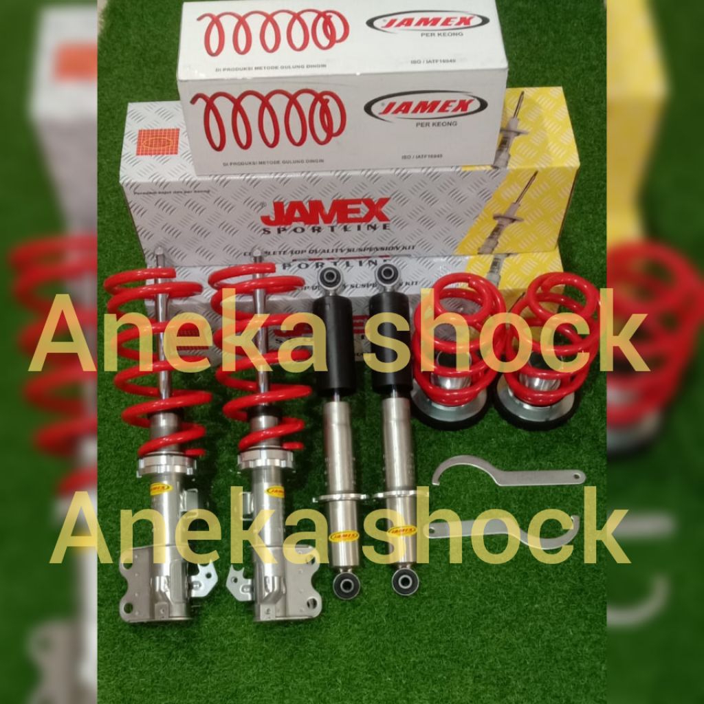 PAKET SHOCK JAMEX COILOVER ADJUSTABLE TOYOTA AVANZA LAMA DEPAN BELAKANG