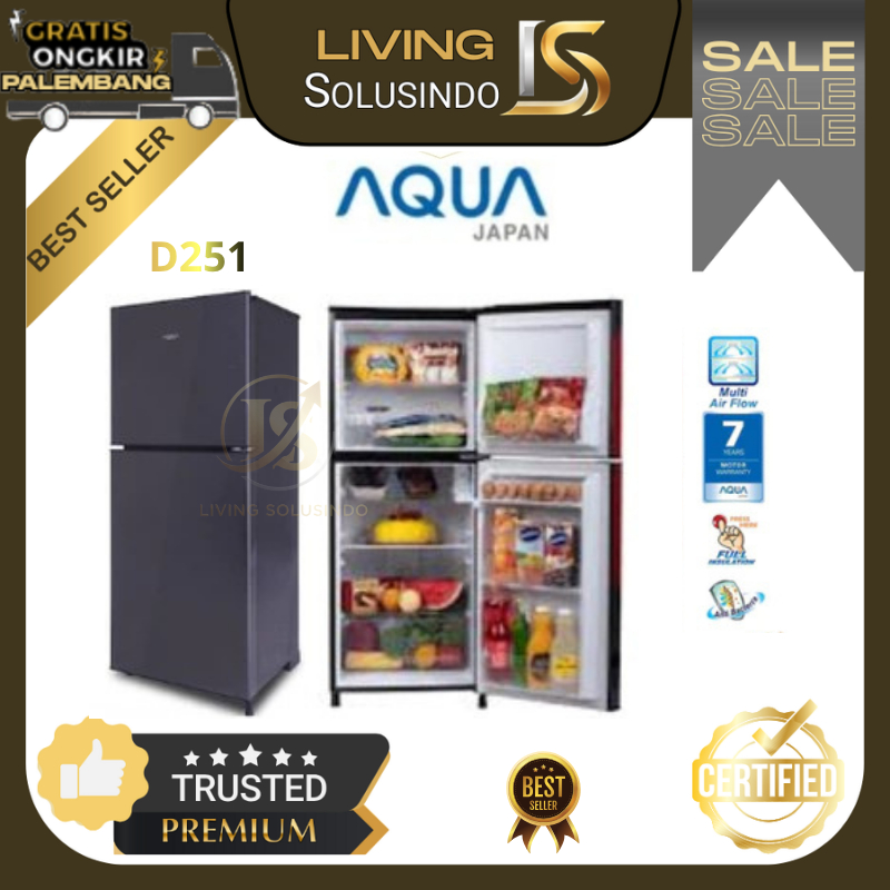 Kulkas Aqua 2 Pintu D251DS 203L Kulkas Aqua