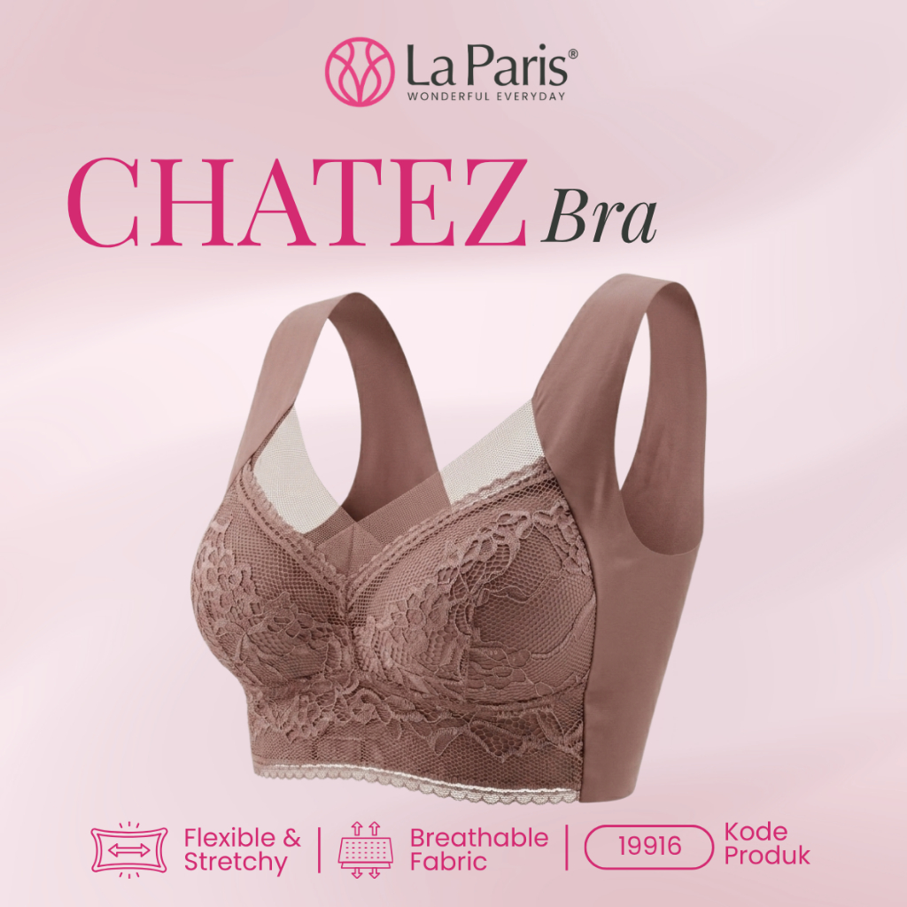 LA PARIS Bra Wanita Tanpa Kawat Push Up Bh Seamless Renda Tanpa Kait Pakaian Dalam Big Size 19916