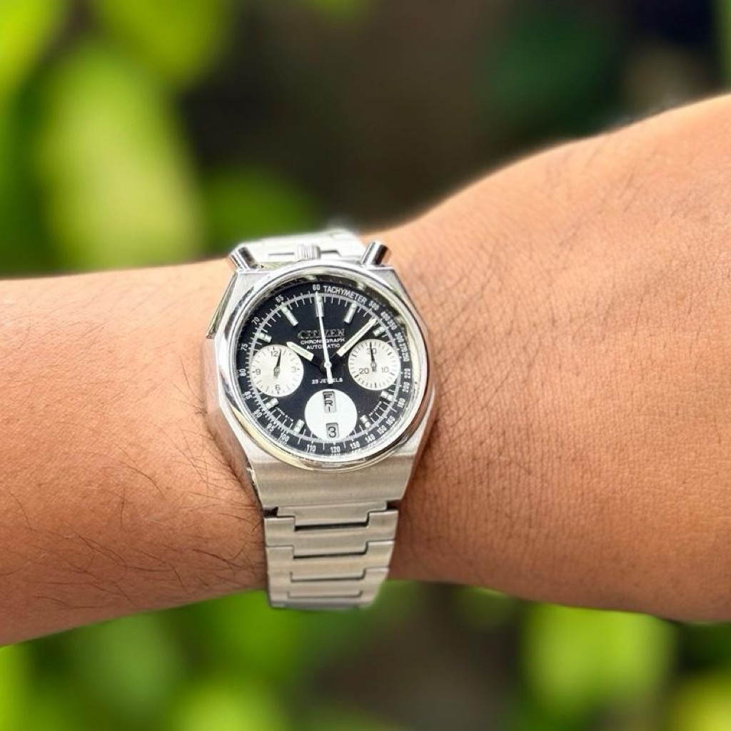 Jam tangan super rare Citizen bullhead automatic chronograph. Citizen tsuno bullhead octagon chronog