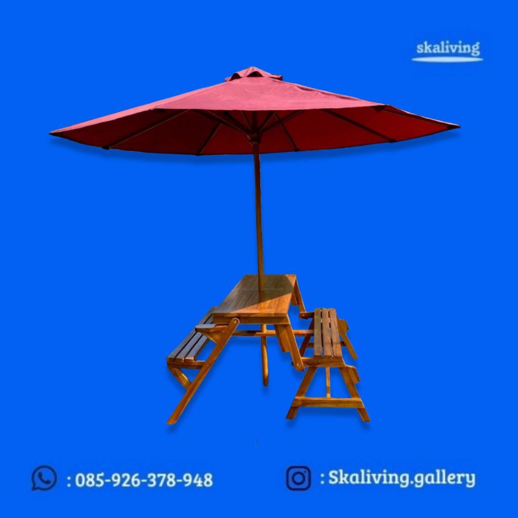 Set bangku lipat magic payung set bangku payung meja payung minimalis meja lipat payung minimalist k