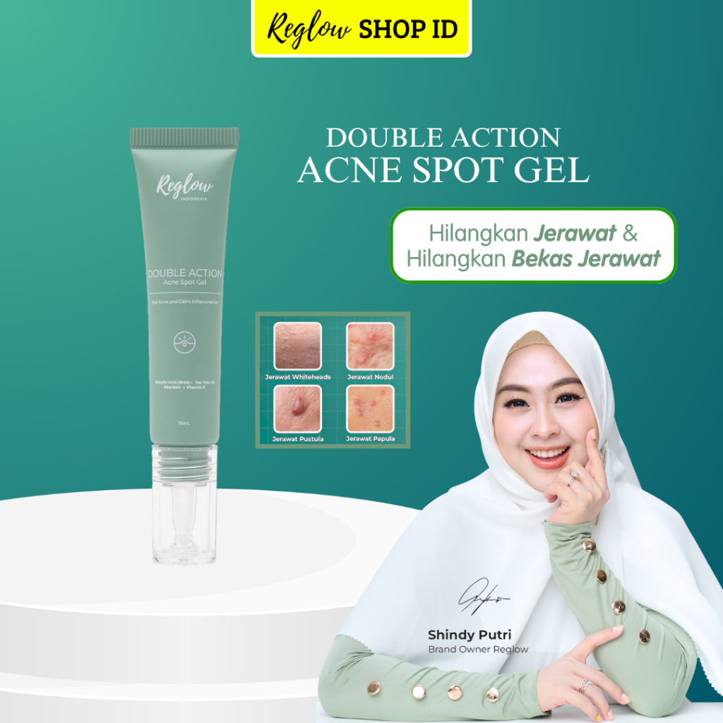 Reglow Double Action Acne Spot Gel by dr Shindy Gel / Reglow Official Store Resmi