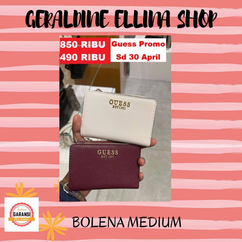 Dompet Guess wanita  ORIGINAL 100% sale BOLENA MEDIUM WALLET