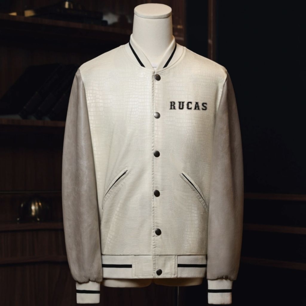 Rucas White Python Leather Jacket