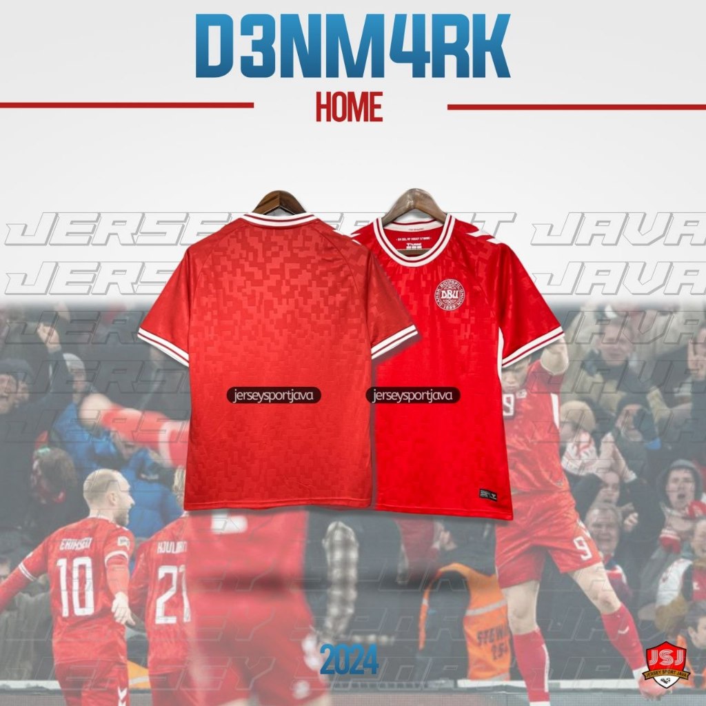 ( BISA COD ) JERSEY BAJU BOLA PRIA DENMARK HOME EURO 2024 GRADE - IMPORT
