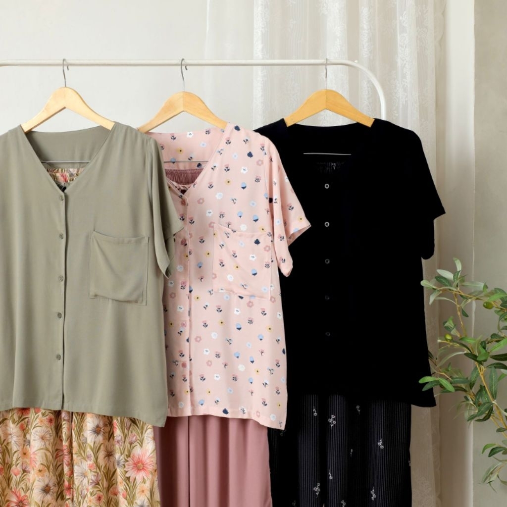 Laura One Set Wanita/Piyama/Pajamas Rayon Busui Model Kulot