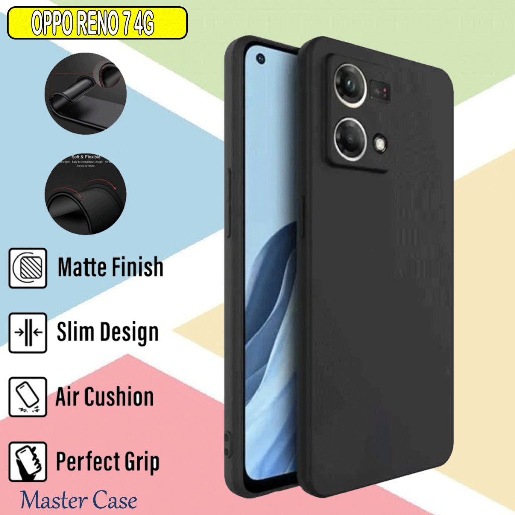 Case OPPO Reno 7 4G Softcase terbaru Black Matte Camera Protection