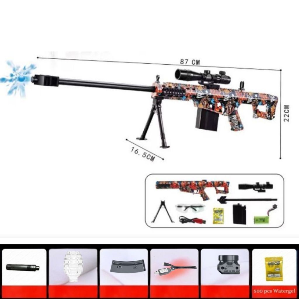 [BARETTA M82AI]Mainan Anak  Mainan Tembakan Bubble Otomatis Outdoor Anak INFRARED GUN