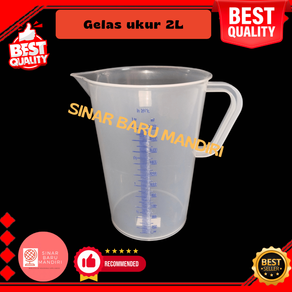 Gelas ukur 2 liter scarlet 1832  Green leaf