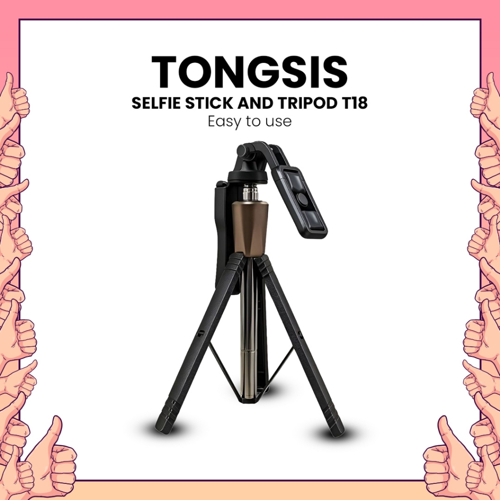 Tripod Tongsis Bluetooth T18 Tripod Selfie Stick 180CM Remote Shutter Bluetooth 360 Derajat