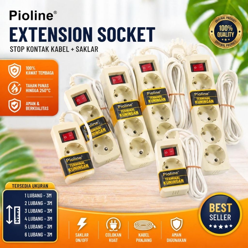 STOP KONTAK PIOLINE + KABEL + SWITCH