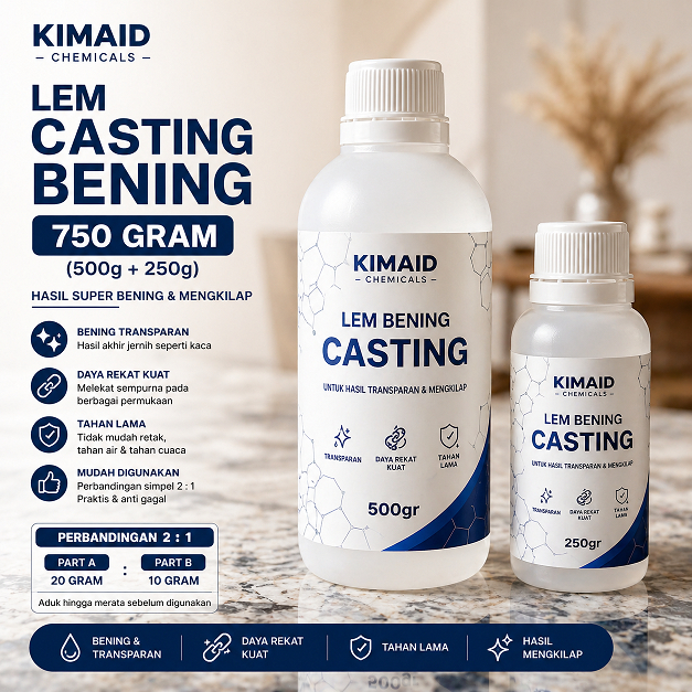 Epoxy Bening Casting 750 Gram untuk Coating Meja dan Kerajinan DIY