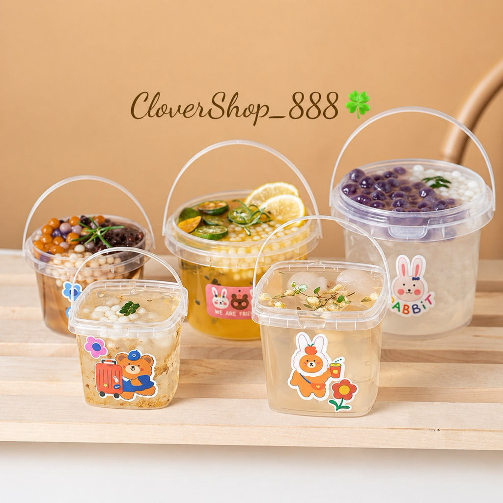 10pcs 500ml Dessert Box / Dessert Box Ember + Tutup / Jar Ember 500ML / Jar Ember Dessert Minuman