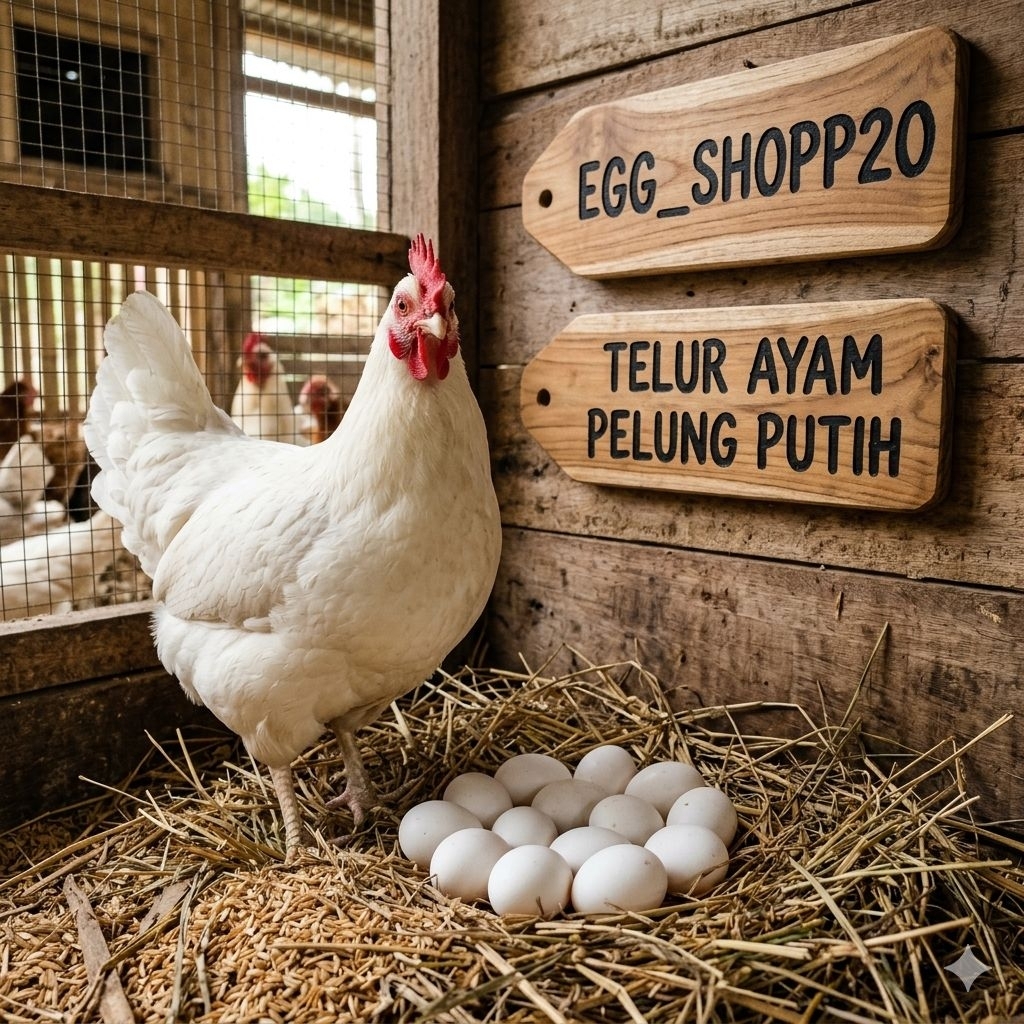 Telur Tetas Ayam Pelung Telur fertil Putih ORI untuk ditetaskan Beli 3 gratis 1 Egg_shopp20