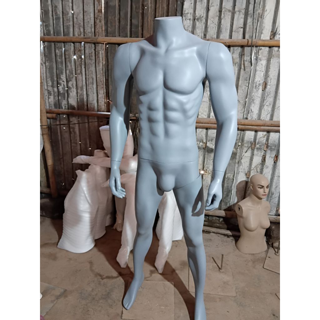 manekin patung full body sport jusbi pria tanpa kepala fiberglass