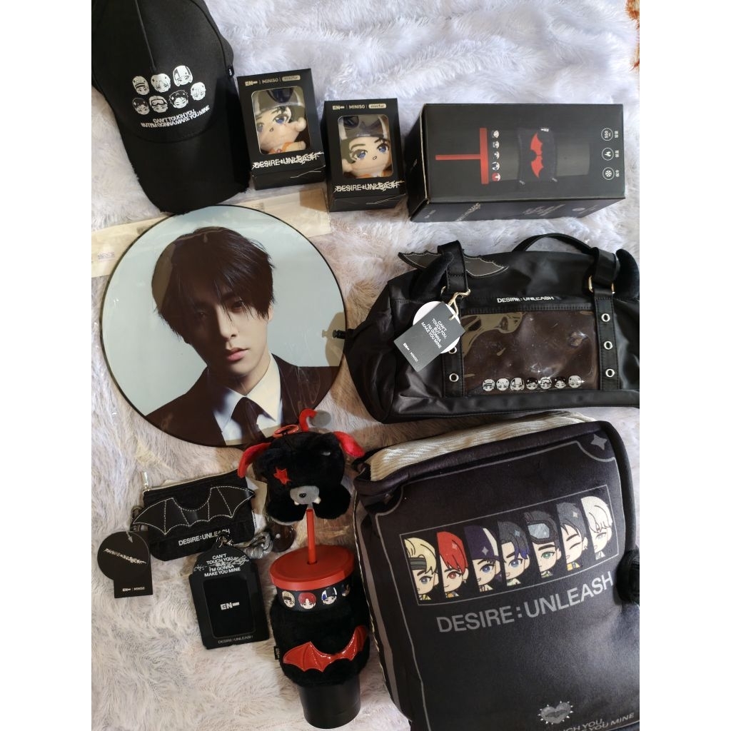 (Ready) Miniso x Enhypen Shoulder Bag Card Holder Impick Doll Tumblr Pillow Coin Purse Topi