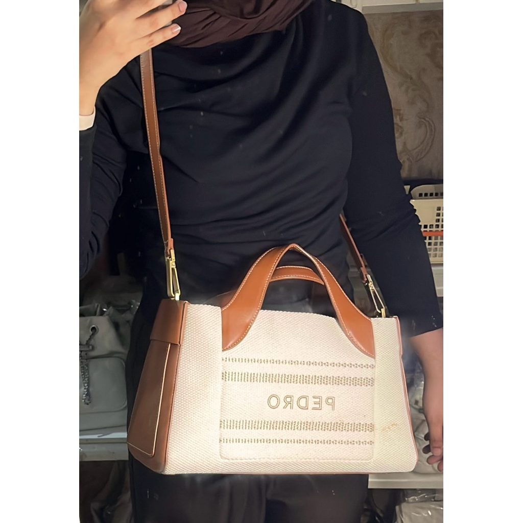 Pedro Vintage Top Handle Bag - Brown (100% Original)