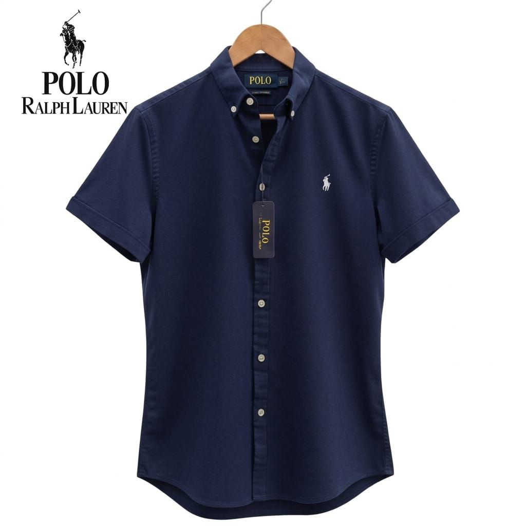 Polo Ralph Lauren Kemeja Pria Premium Oxford Lengan Pendek Slimfit