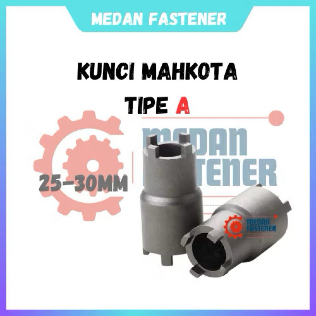 Kunci Mahkota Mur Kopling Tipe A 25-30MM 1/2 Inch Kunci Shock Mahkota Treker Kopling Mata Sok Socket