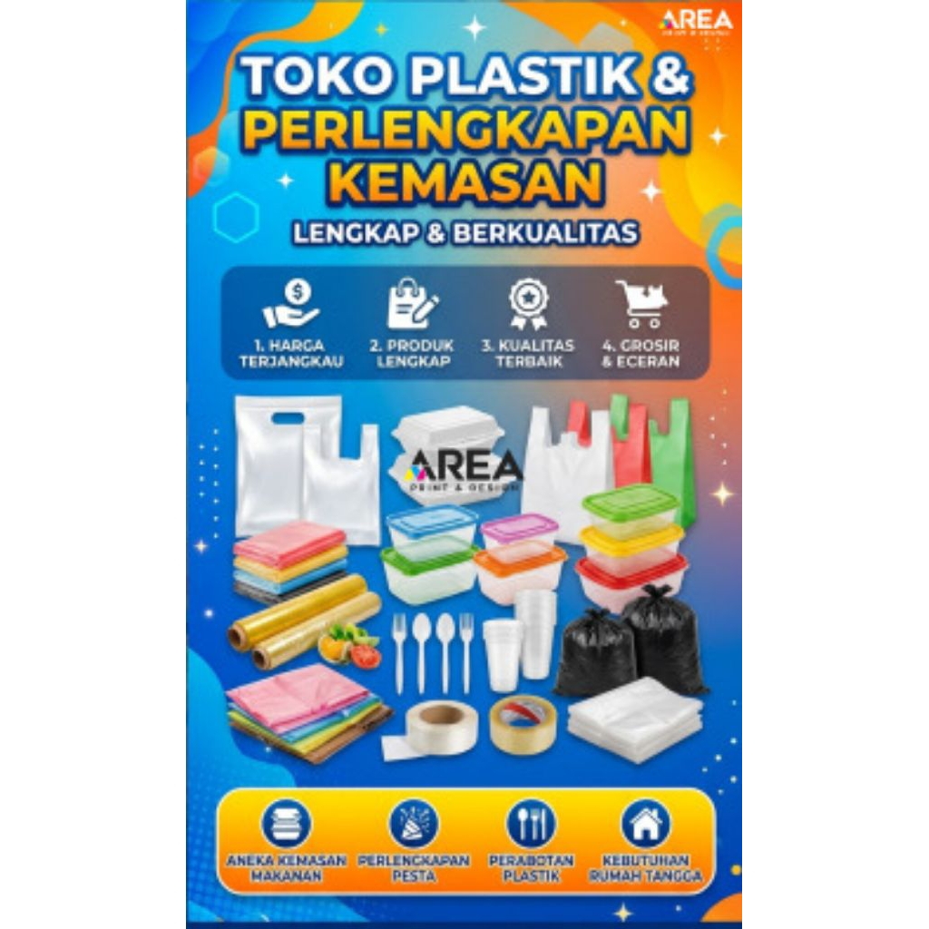 mmt banner toko plastik perlengkapan kemasan 60x100 cm | flexi 280 gsm