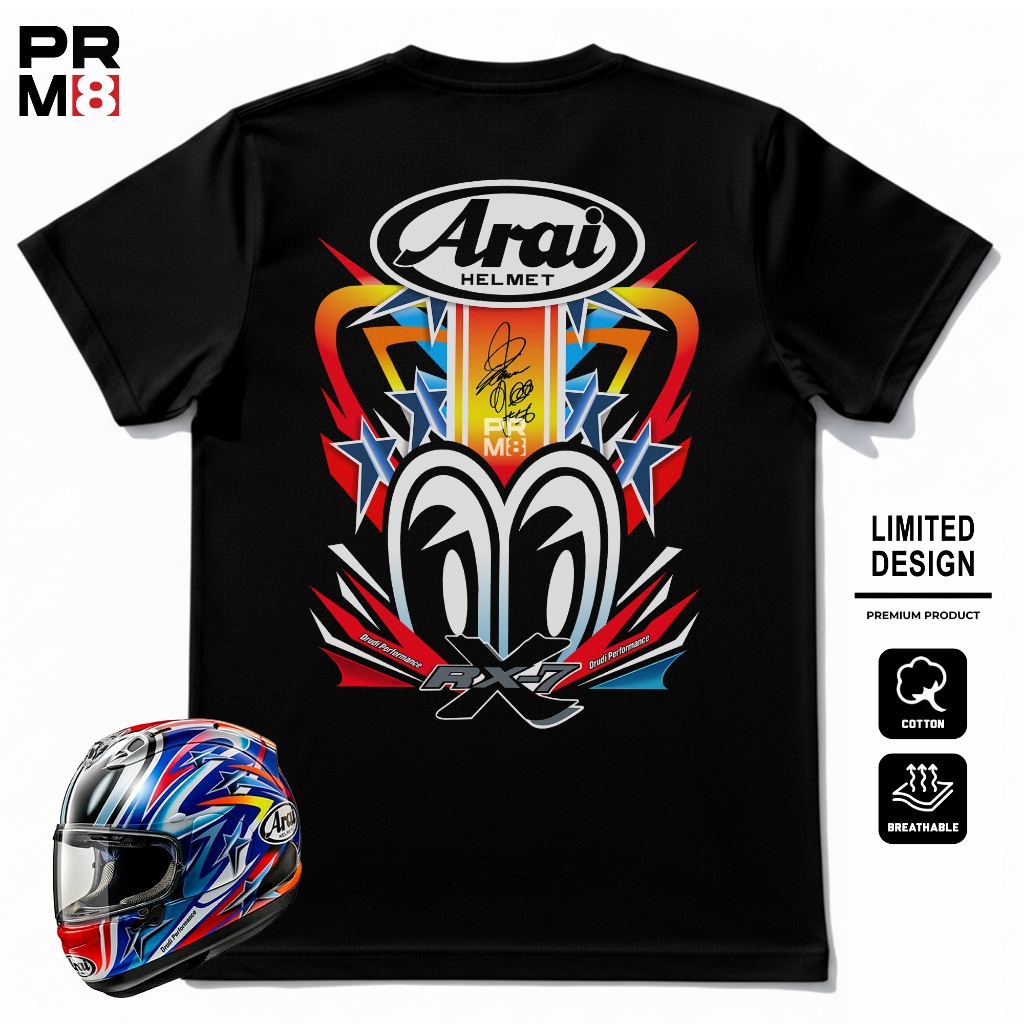 PRM8 - Kaos Premium Pria Wanita Bahan Combed 24s Tshirt Motor Racing Unisex Baju Lengan Pendek Pakai