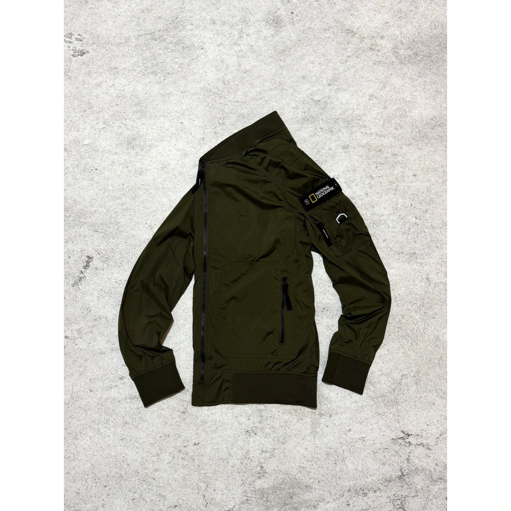 NATIONAL GEOGRAPHIC SIDE POCKET UTILITY BOMBER JACKET