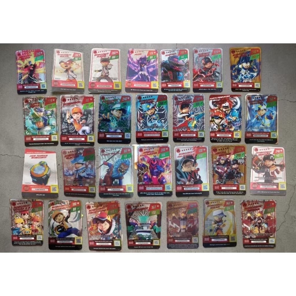 Kartu Boboiboy Choki-choki Beliung/MechaGentar/Glacier/Supra/Sori/Frostfire/Gentar/Kartu ChokiChoki 