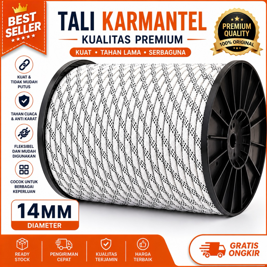 TALI KARMANTEL 14MM x 100METER ORIGINAL PROMO