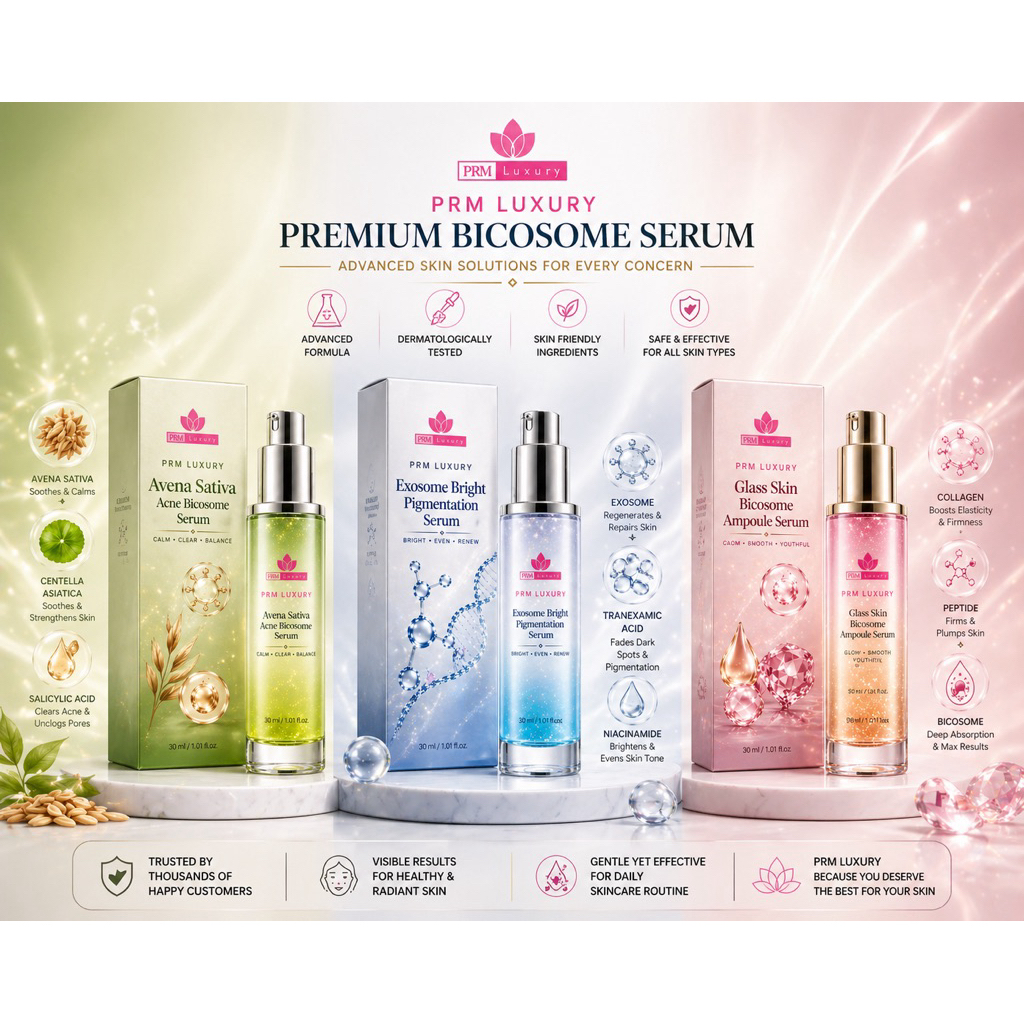 PRM Luxury Triple Care Serum – Glow, Acne & Dark Spot Solution | Mencerahkan, Atasi Jerawat & Flek