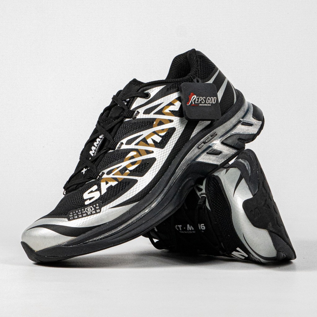 Sepatu Salomon XT MM6 Maison Margiela Black Silver Phantom Outdoor Trail Running Sneakers Unisex Sep