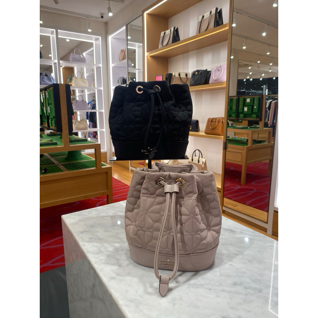 (JASTIP) tas Kate Spade Spade Flower Quilted Nylon Mini Bucket Bag