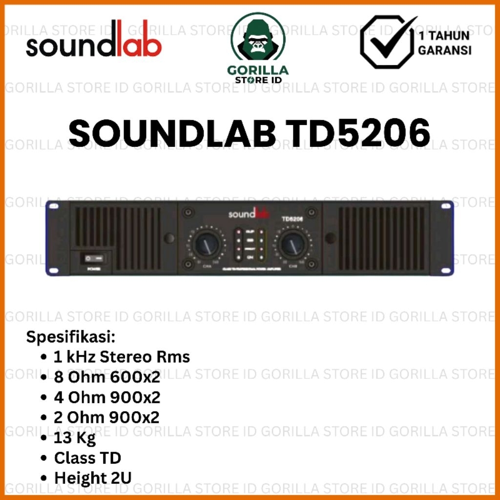Power Amplifier Soundlab TD5206