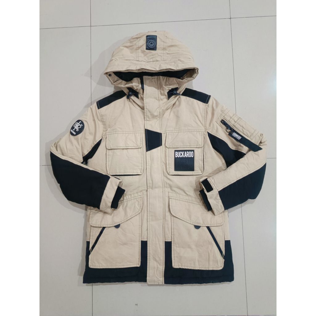 Buckaroo - Outdoor Jumper Jacket Beige Size L - Rare Mewah Gorepad Bulu Angsa