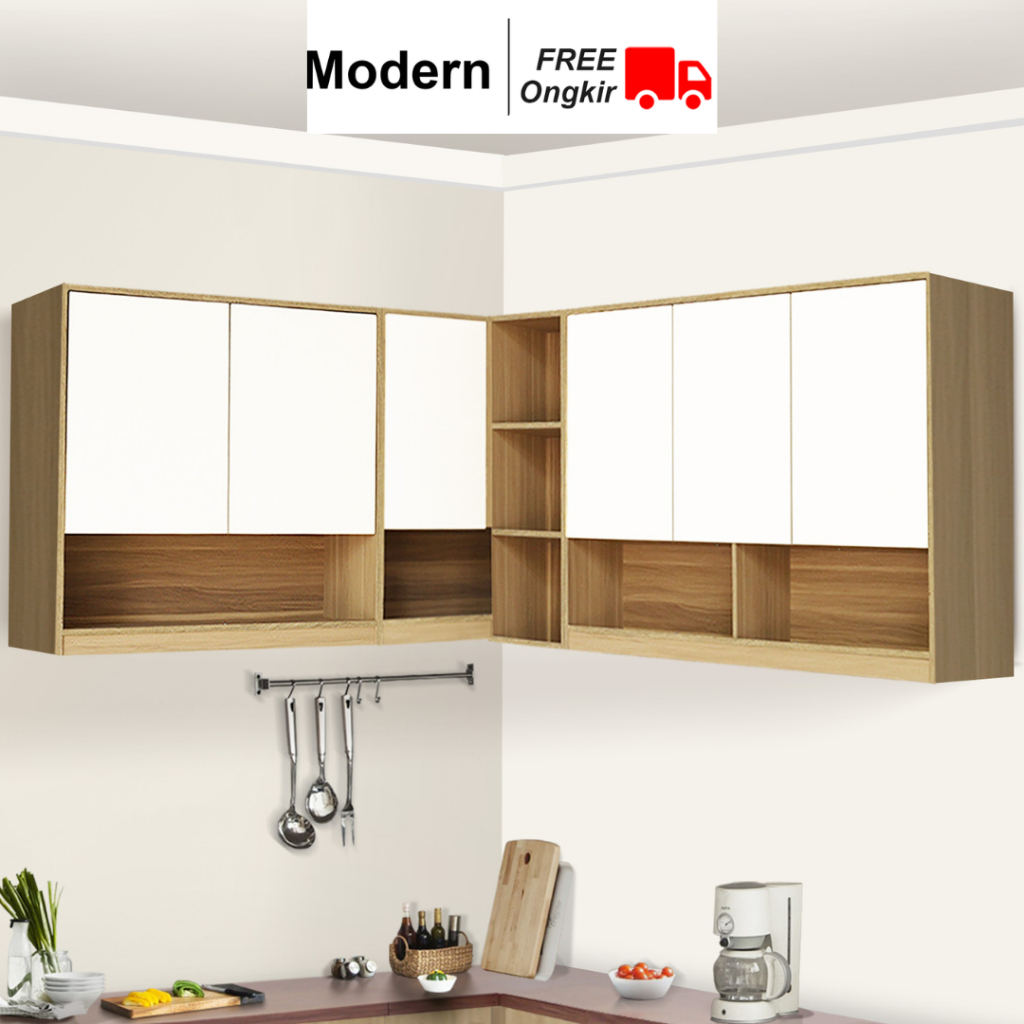 MODERN Miami - Kitchen Set Kayu Rak Dapur Putih Kabinet Dapur Modern Minimalis