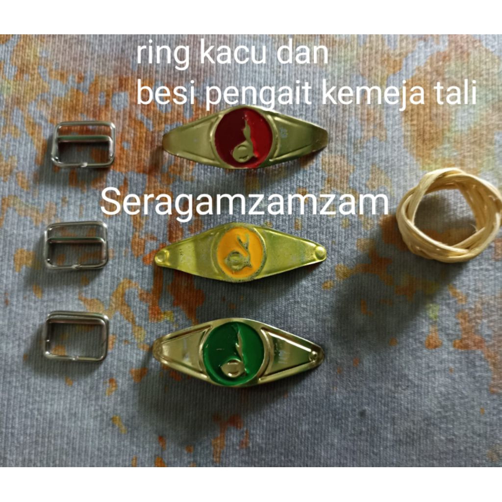 Ring kacu dan besi pengait kemeja tali,seragam pramuka sd smp sma