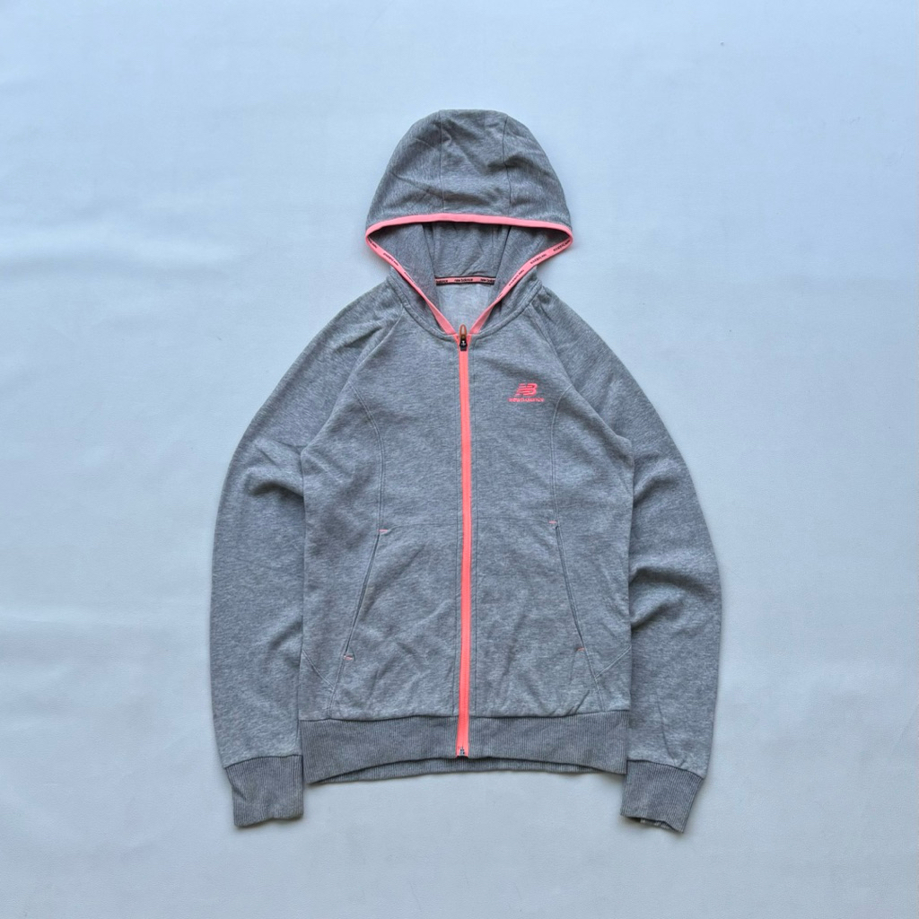 NB Small Logo Grey Zip Hoodie