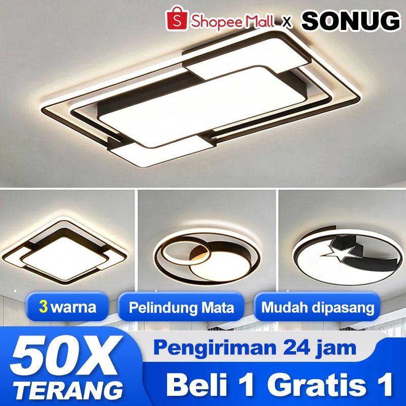 SONUG Lampu Plafon LED lampu plafon minimalis Ceiling Lampu Lampu Plafon 3 Warna LED Modern Minimali