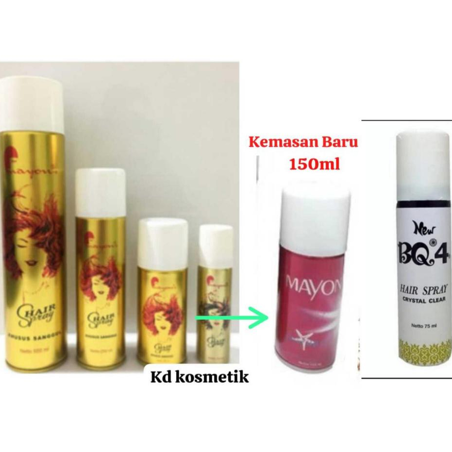 MAYON Hair Spray Rambut Sanggul#Mayon Hair Spray#BQ.4 Hair Spray Crystal Clear