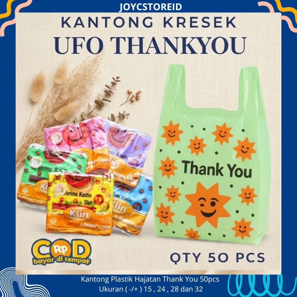 [ 50lembar ] Kantong Plastik Smile Thank You Banyak Ukuran | Kantong Plastik Thank You | Kantong Pla