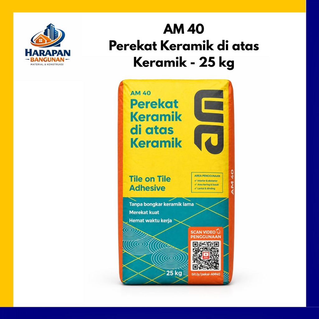 AM 40 Semen Perekat Keramik di atas Keramik - Tile Adhesive - 25 kg