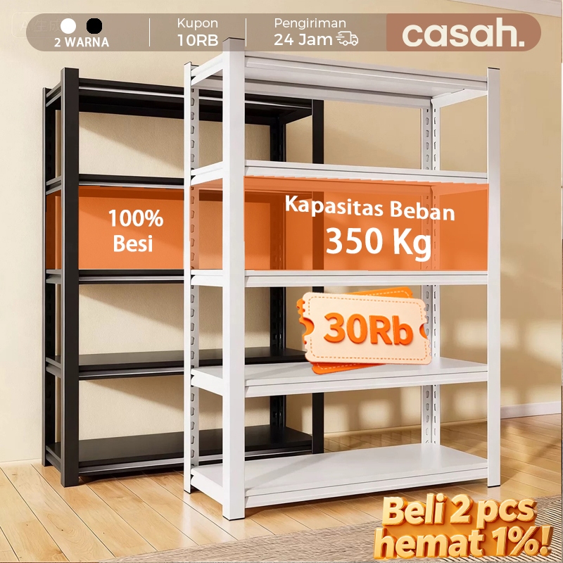 Casah Rak Besi Siku 5 Susun 100% Besi Rak Gudang Rak Serbaguna Rak Dapur Rak Aquarium Rak Besi Siku 