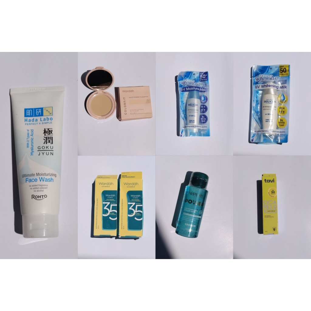 mix product skincare sunscreen wardah skinaqua tavi micellar water mw npure