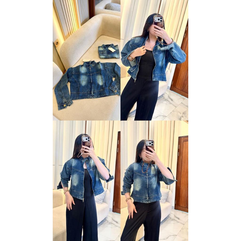 JAKET JEANS WANITA / JACKET JEANS REVA ZIPPER