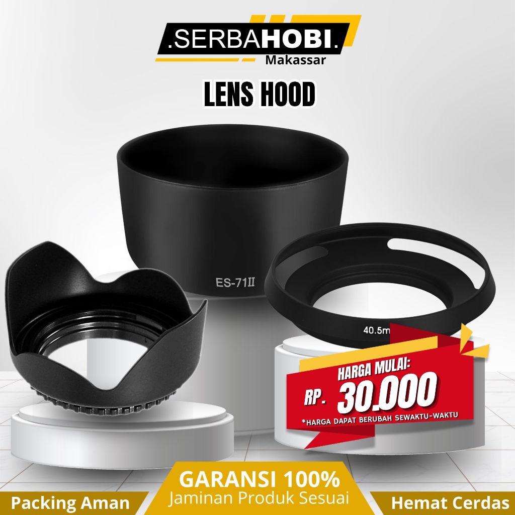 lens hood kamera - cocok untuk kamera Sony, Canon, Fujifilm, Nikon, Dll - lens Hood Flowers - Lens H