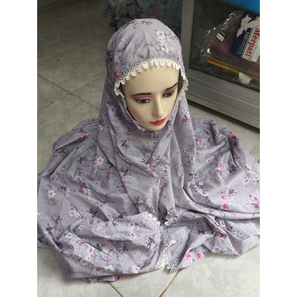 Mukena Parasut Korea dewasa motif bunga cantik
